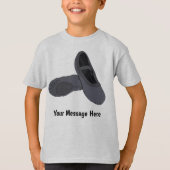 ブラックボーイズバレエ靴メッセパーソナライズされたージ Tシャツ (正面)