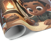 ブラックボーイ書はサンタラッピング紙に手紙を送る ラッピングペーパー (ロールコーナー)