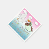 ブラックボーイ&ガールツインズ – ストークベビーシャワー紙 スタンダードカクテルナプキン (角)