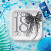 ブラックボーウォーターカラー18誕生日 ペーパープレート (パーティー)