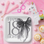 ブラックボーウォーターカラー18誕生日 ペーパープレート (パーティー)