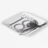 ブラックボーウォーターカラー18誕生日 ペーパープレート (傾斜あり)