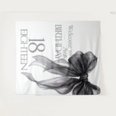 ブラックボーウォーターカラー18th誕生日へようこそ タペストリー (正面(横))