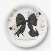 ブラックボーエレガントコケット山花 ペーパープレート (正面)
