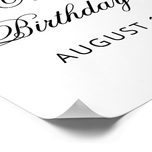 ブラックボーエレガントコケット誕生日ウェルカム ポスター (角)