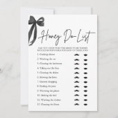 ブラックボーエレガントハニードリストブライダルシャワーゲーム 招待状 (正面)