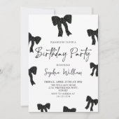 ブラックボーエレガントバースデーパーティーへの招待 招待状 (正面)