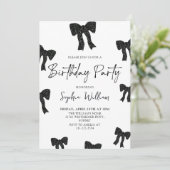 ブラックボーエレガントバースデーパーティーへの招待 招待状 (スタンド正面)