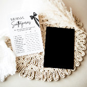 ブラックボーエレガントブライダルシャワースキャッタリーゲーム 招待状