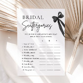 ブラックボーエレガントブライダルシャワースキャッタリーゲーム 招待状