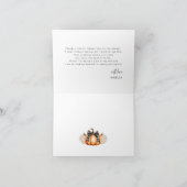 ブラックボーオレンジカボチャ女の子ベビーシャワー サンキューカード (内部)