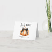 ブラックボーオレンジカボチャ女の子ベビーシャワー サンキューカード (正面)