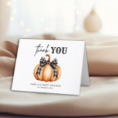 ブラックボーオレンジカボチャ女の子ベビーシャワー サンキューカード