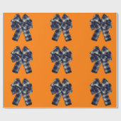 ブラックボーオンオレンジラッピング紙 ラッピングペーパー (フラット)