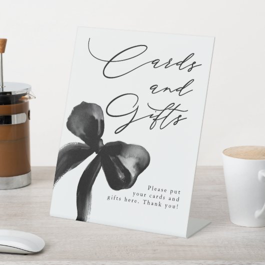 ブラックボーカードとギフトブライダルシャワー 台座サイン (インサイチュ)