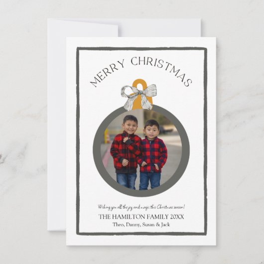 ブラックボーコケットクリスマスフォトカード シーズンカード (正面)