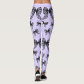 ブラックボーコケットパープルトレンディー名前をカスタムする レギンス (裏面)