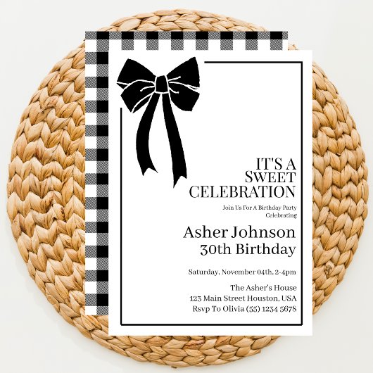 ブラックボーコケットボーイフレンド30歳の誕生日パーティー 招待状