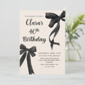 ブラックボーコケット40th誕生日パーティの招待状 招待状 (スタンド正面)