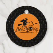 ブラックボーダーハッピーハローウィン魔女とこうもり フェイバータグ (正面)