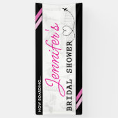 ブラックボーディングパス ブライダルシャワー 横断幕 (縦)