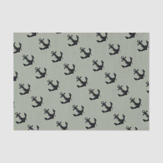 ブラックボートいかりパターン 薄葉紙 (正面)