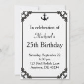 ブラックボートいかり誕生日 招待状 (正面)