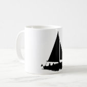ブラックボートシルエット コーヒーマグカップ (正面左)