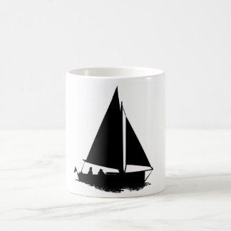 ブラックボートシルエット コーヒーマグカップ