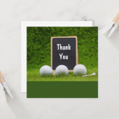 ブラックボードに感謝していお客様の言葉が書かれたゴルフはがき カード (正面/裏面インサイチュ)