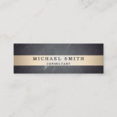 ブラックボードのパーソナライズフェイク金ゴールドストライプの スキニー名刺 (正面)