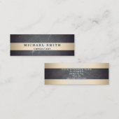 ブラックボードのパーソナライズフェイク金ゴールドストライプの スキニー名刺 (正面/裏面)