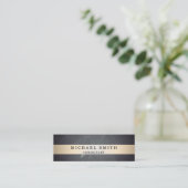 ブラックボードのパーソナライズフェイク金ゴールドストライプの スキニー名刺 (スタンド正面)