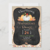 ブラックボードの田舎風Friendsgivingバラップ 招待状 (正面)
