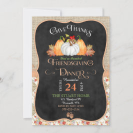 ブラックボードの田舎風Friendsgivingバラップ 招待状