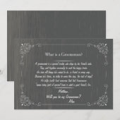 ブラックボードの結婚式仲人依頼カード 招待状 (正面/裏面)