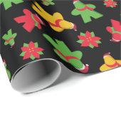 ブラックボードゲームメリークリスマスパターン ラッピングペーパー (ロールコーナー)