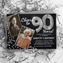 ブラックボードシルバーバルーン 2枚の写真 90歳の誕生日