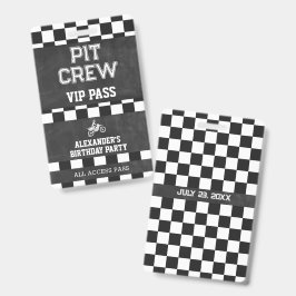 ブラックボードダートバイク 誕生日ピットクルーVIPパス バッジ