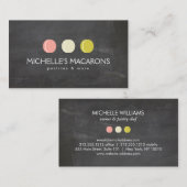 ブラックボード上のマカロンクッキーTRIOロゴベーカリー 名刺 (正面/裏面)