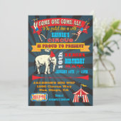 ブラックボード誕生日サーカスパーティの招待状 招待状 (スタンド正面)