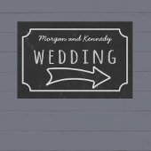 ブラックボード風結婚式案内ポスター ポスター