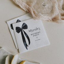 ブラックボーバースデーパーティナプキンス