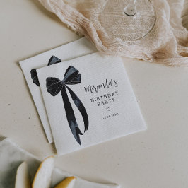 ブラックボーバースデーパーティナプキンス スタンダードカクテルナプキン