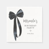 ブラックボーバースデーパーティナプキンス スタンダードカクテルナプキン (正面)