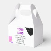 ブラックボーピンクパープルフローラを追加ロゴのビジネス詳細 フェイバーボックス (裏面サイド)