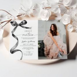 ブラックボーフォトスウィート16誕生日招待状 招待状