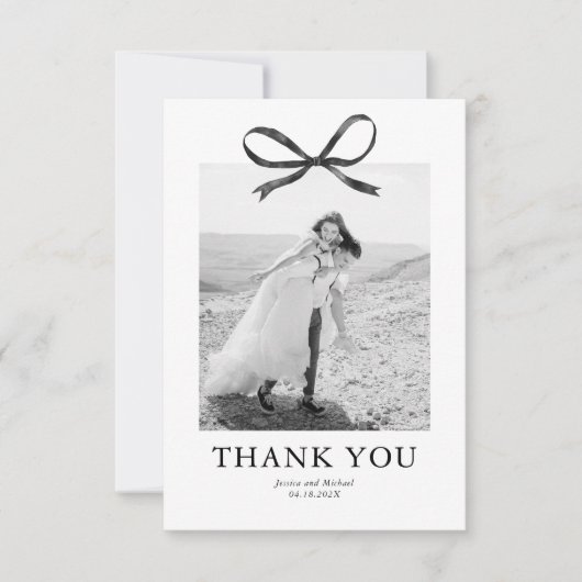ブラックボーフォト結婚ズ サンキューカード (正面)