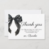 ブラックボーフランスのブライダルシャワー感謝していユー サンキューカード (正面)