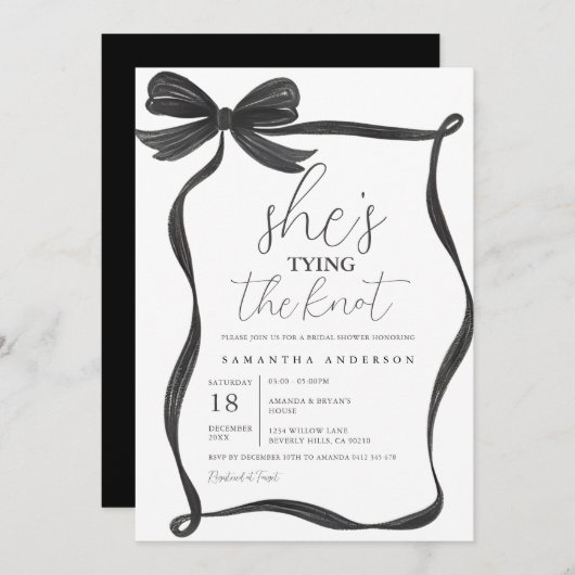 ブラックボーフレームブライダルシャワー招待状 招待状 (正面/裏面)